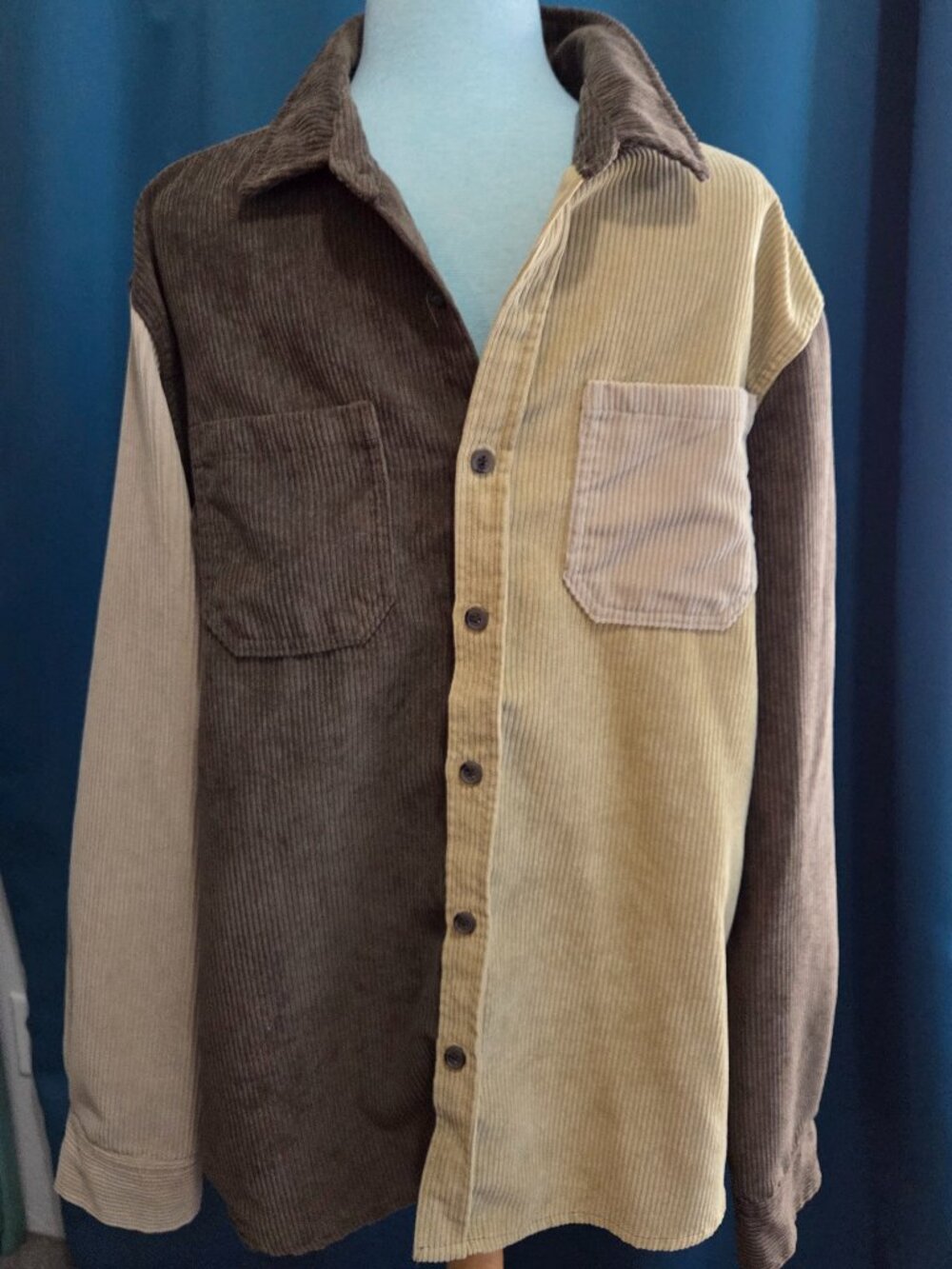 Brooklyn Cloth Mfg Brown Fine Wale Corduroy Shirt Large - Picture 2 of 8